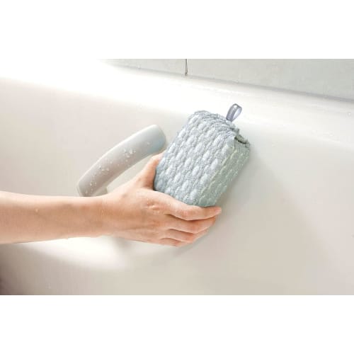 Mameita Bath Sponge, Gray, Set of 2, Approx. 8cm Wide X 5cm Deep X 16cm High, Acrylic Net, Cleaner, Removes Limescale and Soap Stains with Just Water,