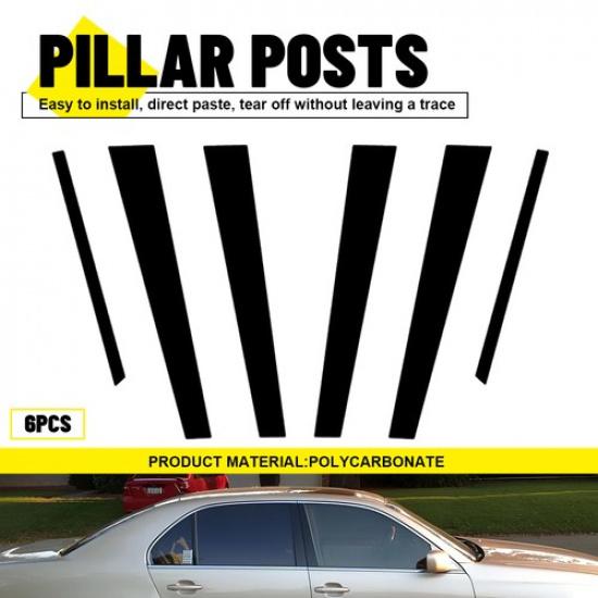 

6X Bright Black Pillar Post for Lexus LS430 2001-2006 Door Window Trim Cover EXV