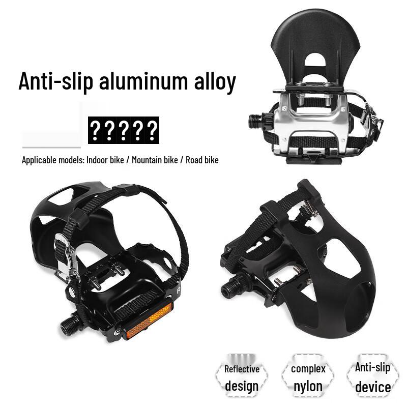 GEETHA Aluminum Alloy Bicycle Pedals with Toe Clips
