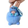 **Th Kvinnor Flickor Väskor Nyckelringar Bilar Nyckelring Gåva Charmig Dekoration Sovande Baby Nyckelring Söt Fluffig Plyschdocka Nyckelringar**