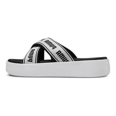Sandalias de Plataforma Suela Gruesa Casual Cómodas Ligeras de Goma para Mujer Negro Blanco 380677-01