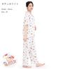 Peach Side Hello Kitty Shirt Short Long Top and Bottom Room Wear [SAZAC] Pajamas, 100% Cotton, Broadcloth, Women's, Sleeves, Pants, Set, Loungewear,