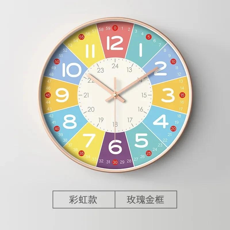 Neue 8 Zoll Runde Wanduhr Modernes Design Leise Zeitmesser Für Kinder Wohnzimmer Schlafzimmer Lernuhren Dekorationszubehör
