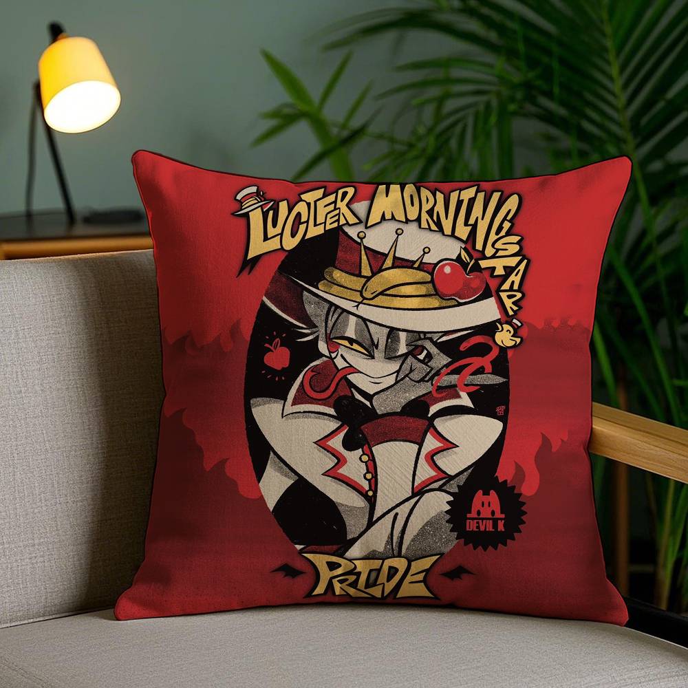 Anime H-HelluvaS B-Boss Pillow Case Sofa Short Plush Double-sided HD Printing Room Home Office Gift Cushion Cover