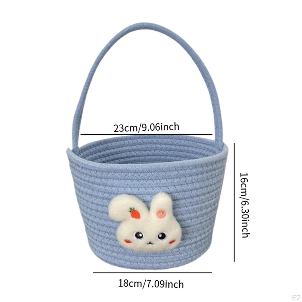 Påskkorg Kanin Söt Godis Gåvor Förvaring Flätad Rep Gåva för