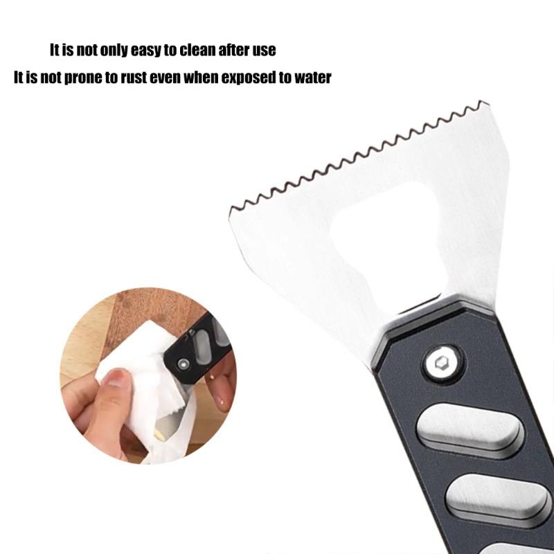 Multipurpose Surfaces Glues Applicator Tool Stainless Steel Serrated Edges Glues Scraping Spreader with Aluminum Handle