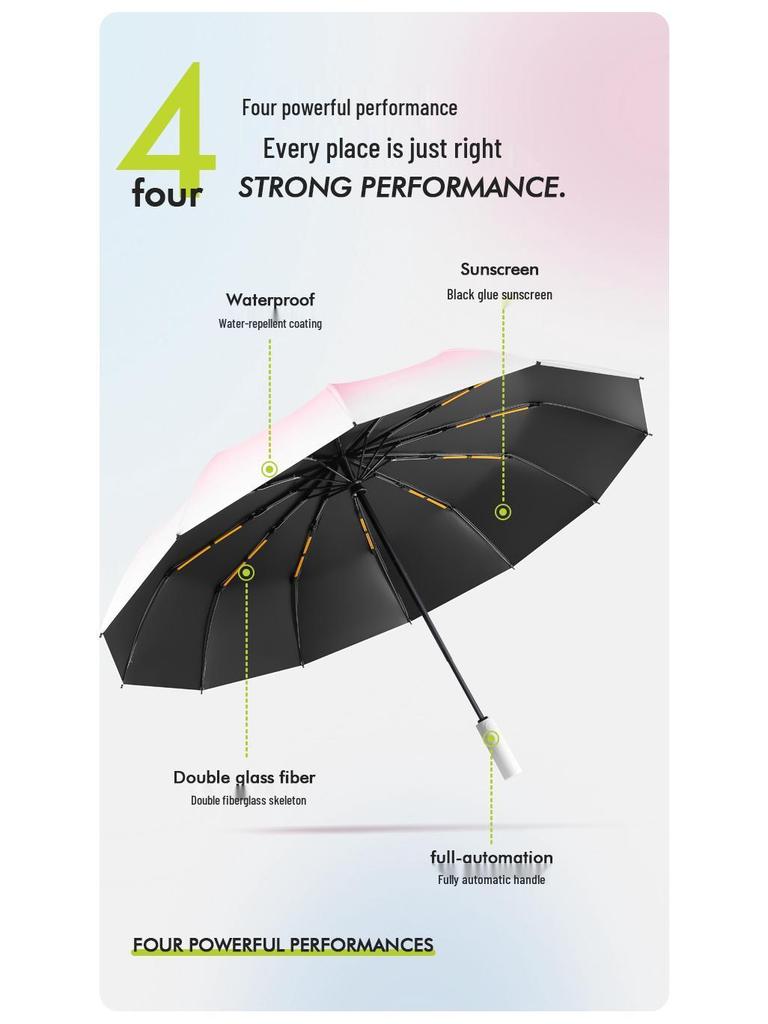 Premium Women's Automatic Folding Umbrella – Rain or Shine, Sunscreen, UV Protection, Parasol for Men