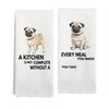 2Pcs Dish Towel Cartoon Dog Bear Pattern Super Water Absorbent Reusable Kitchen Towels Machine Washable Household Cleaning Rags