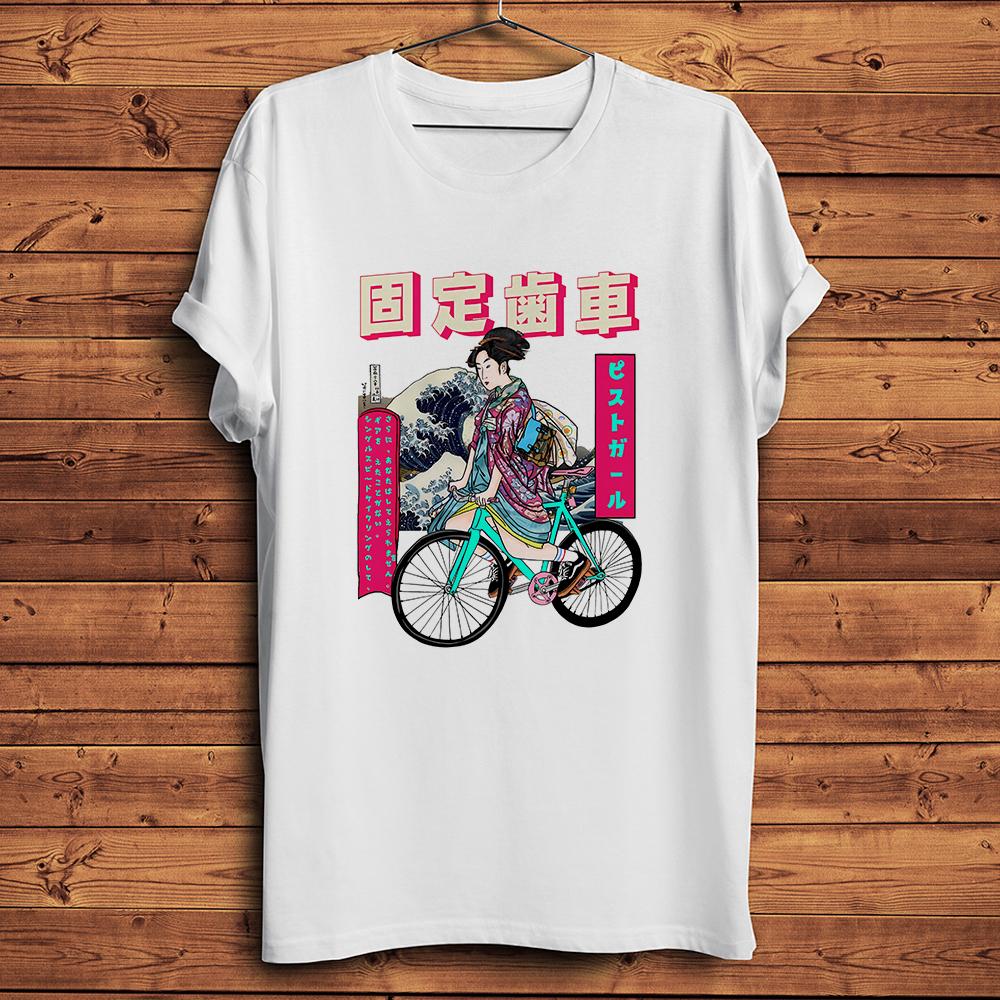 

Geisha Fixed Gear BicycleFixie BikeFunny Nihon Ukiyo Vintage TshirtShort Casual Unisex TShirtNocracking Breathable Print S