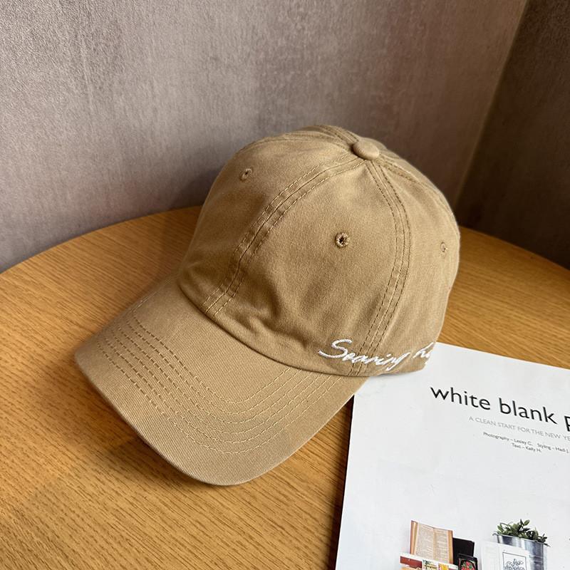 Cotton Embroidered Breathable Letter Cap With Wide Brim Sunshade Sports Outdoor