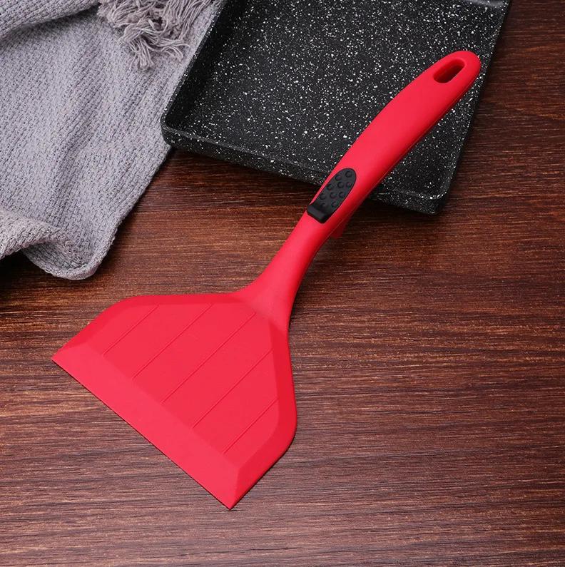 

Силиконовая лопатка для кухонных гаджетов Скребок для говядины и яиц Лопатка для пиццы Сковорода с антипригарным покрытием Подъемники для еды Кухонная утварь для кухни красный