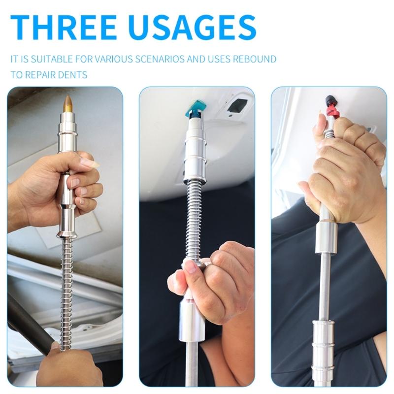 Detachable Car Dents Repair Tool Stainless Spring Loaded Hammer Universal Pit Remover Auto Body Dents Repair Puller
