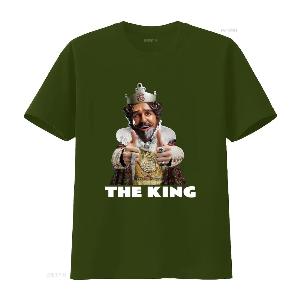 The King Mascot Burger T Shirt Vintage Washed Breathable Comfortable Unisex Soft Designer Clothes Fashion Graphic
