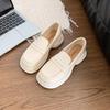 Retro Soft Bottom British JK Style Women's  Spring New Slip On Casual Loafers Round Toe Flat Heel PVC Fashion Shoes