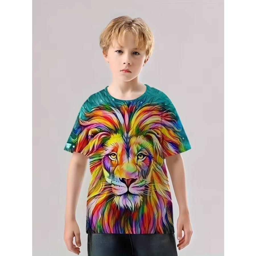 Top cu desene animate pentru copii, tricou imprimat 3D de vară, tricou pentru băieți, ocazional, cu mânecă scurtă, cu gâtul O, pentru fete