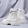 British Style White Boots Men High Quality Leather Platform Boots Man Outdoor Men Bikers Boots Comfy Lace-up Ankle Boots Design