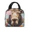 Cartoon Moose Oil Painting Insulated Lunch Bag for Women Children Portable Food Boxes Thermal Lunch Box Tote
