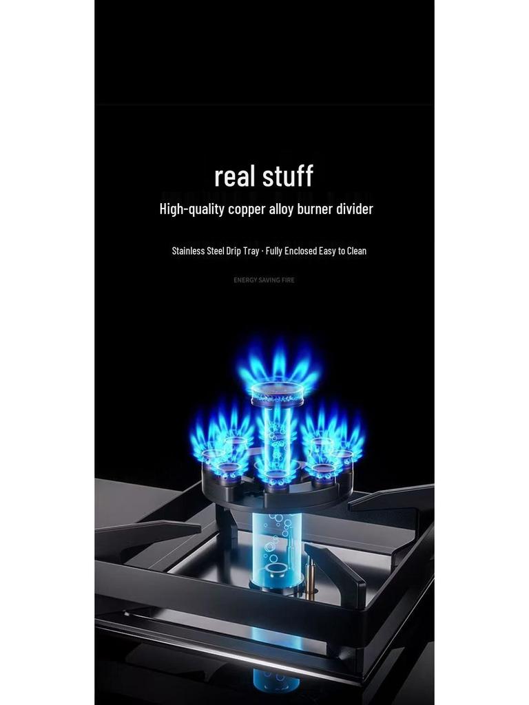 Weili Double Burner Gas Stove: Built-in/Portable, Natural Gas & LPG Compatible, High-Power Nine-Chamber Cooktop.