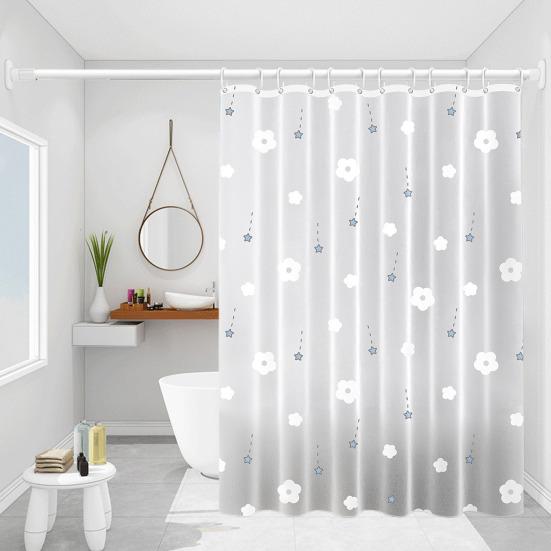Duschvorhang mit Haken Wasserdicht Reißfest Leicht zu Reinigen Verschiedene Drucke Schnelltrocknend Lichtdurchlässig