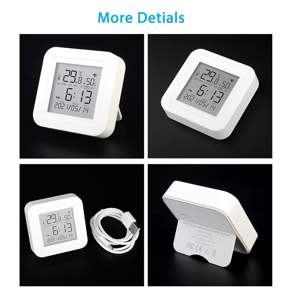 WLAN Smart Thermometer Hygrometer APP-Steuerung Innen Temperatur Feuchtigkeitssensor Funktioniert für Alexa Google Home für Hausautomation