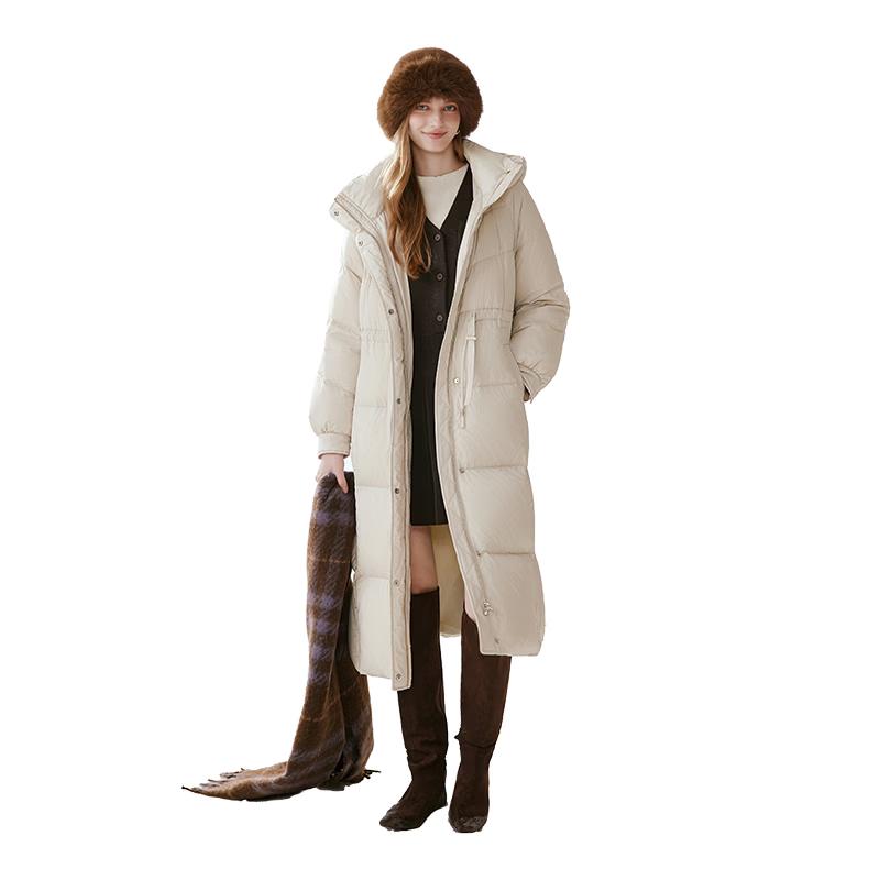 

Xiangying Women s Hooded Slim-Fit Long Down Jacket L