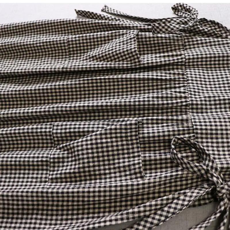 Summer Women Fashion Plaid Sleeveless Long Dress O Neck Casual Dresses Ladies Loose Pockets A Line Vestidos