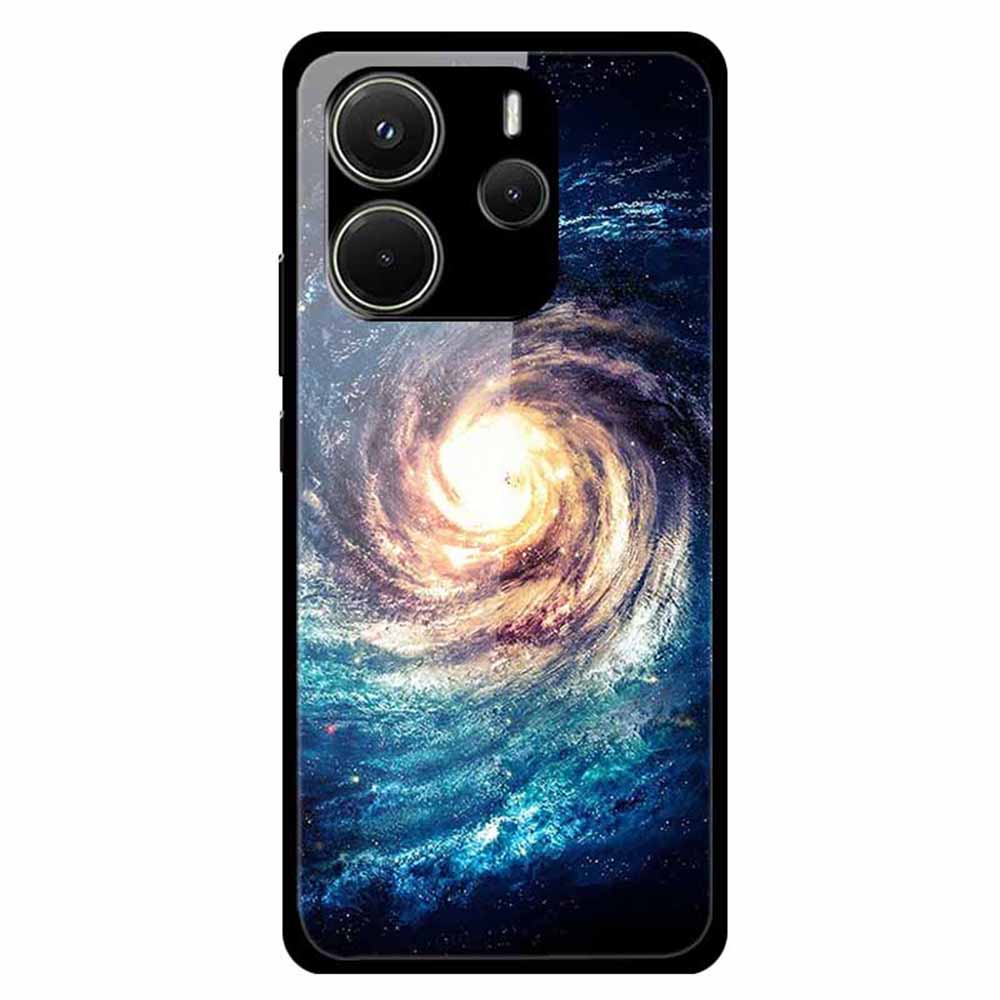 For Xiaomi Redmi Note 14 4G (163.25x76.55x8.16mm) Case Pattern Printed Tempered Glass Phone Cover