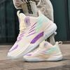 Large Size Youth Basketball Shoes Leather High Top Cement Boots Blue Sneakers Student Sneakers