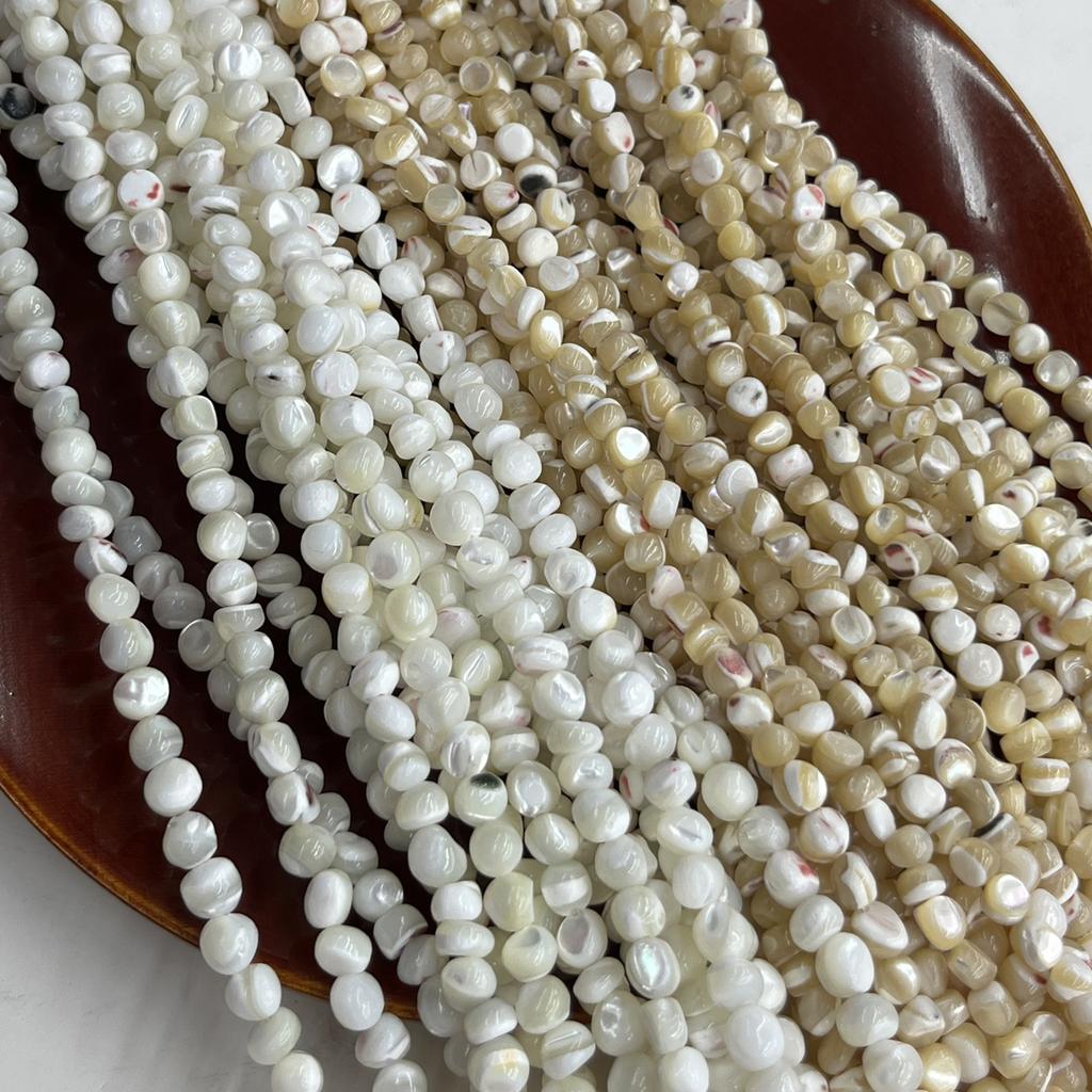 1String, Natural Shell Beads 5-6mm, Boho Style Irregular Chip Loose Spacer Beads for DIY Bracelet & Necklace Accessories Jewelry Making Supplies 38cm