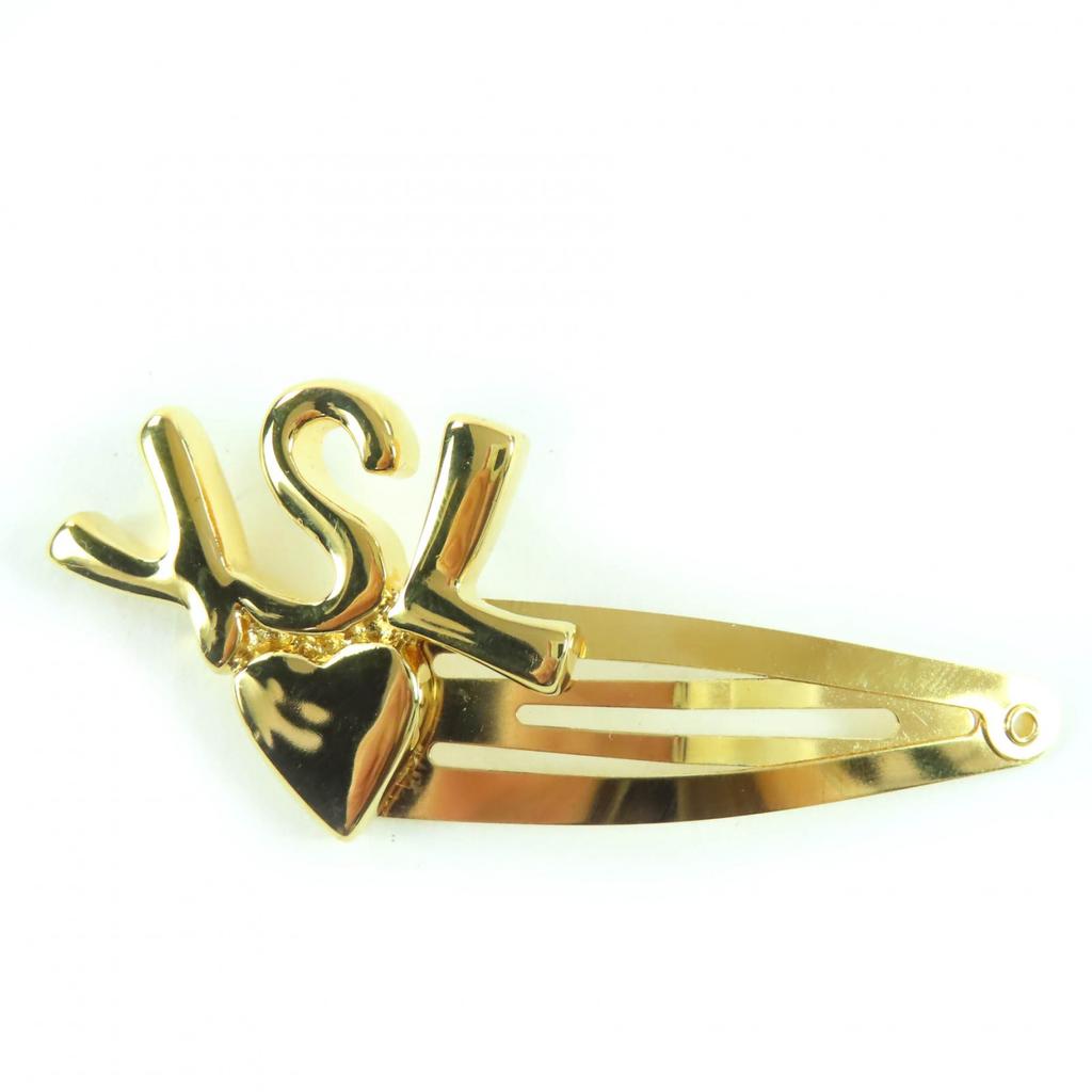 Pristine SAINT LAURENT YSL Heart and Starfish Motif Hair Barrette and Logo Set Used