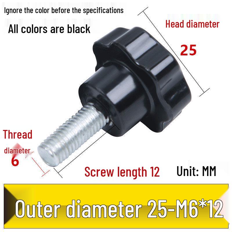 Star-Shaped Bakelite Hand-Tightening Screw Handle (M4-M10)