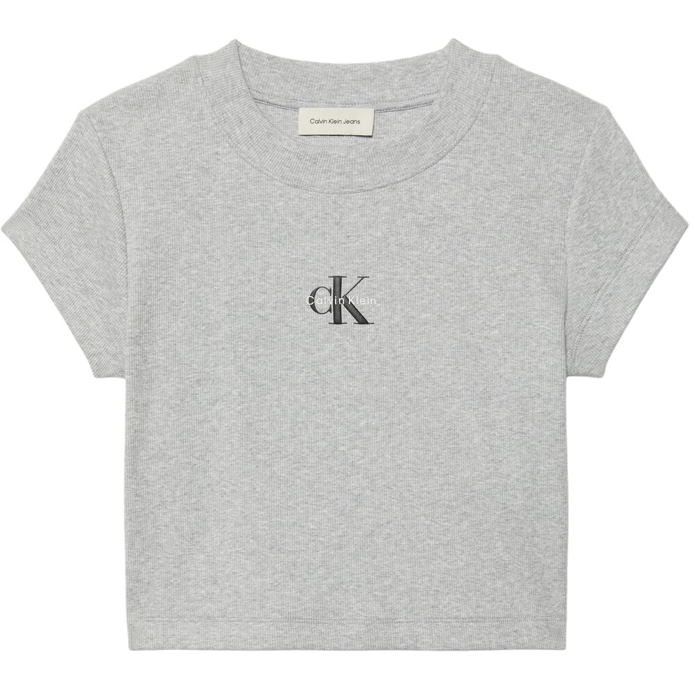 Calvin Klein Ribbed Logo Casual Short Sleeve T-Shirt Women tops 47AB802P79 S