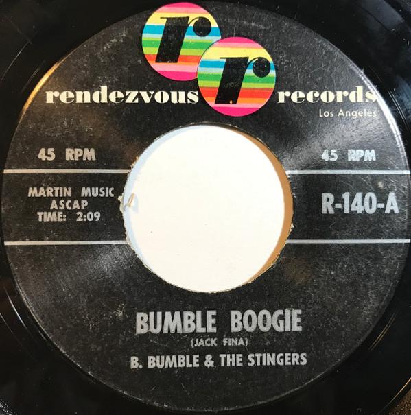 

7-дюймовая пластинка B. BUMBLE THE STINGERS Bumble Boogie R140 Rendezvous Reco 1961 США Рок Б/у