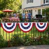 Bandiera Ventaglio Pieghettato USA, Ghirlanda Bandiera Americana 4 Luglio, Striscione a Mezzo Ventaglio Patriottico Rosso Bianco Blu per l'Indipendenza