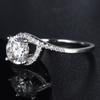 925 Sterling Silver Ring Temperament Twist Arm Round Row Diamond Ring 1 Carat Moissanite Rings For Women Bride Wedding Jewelry