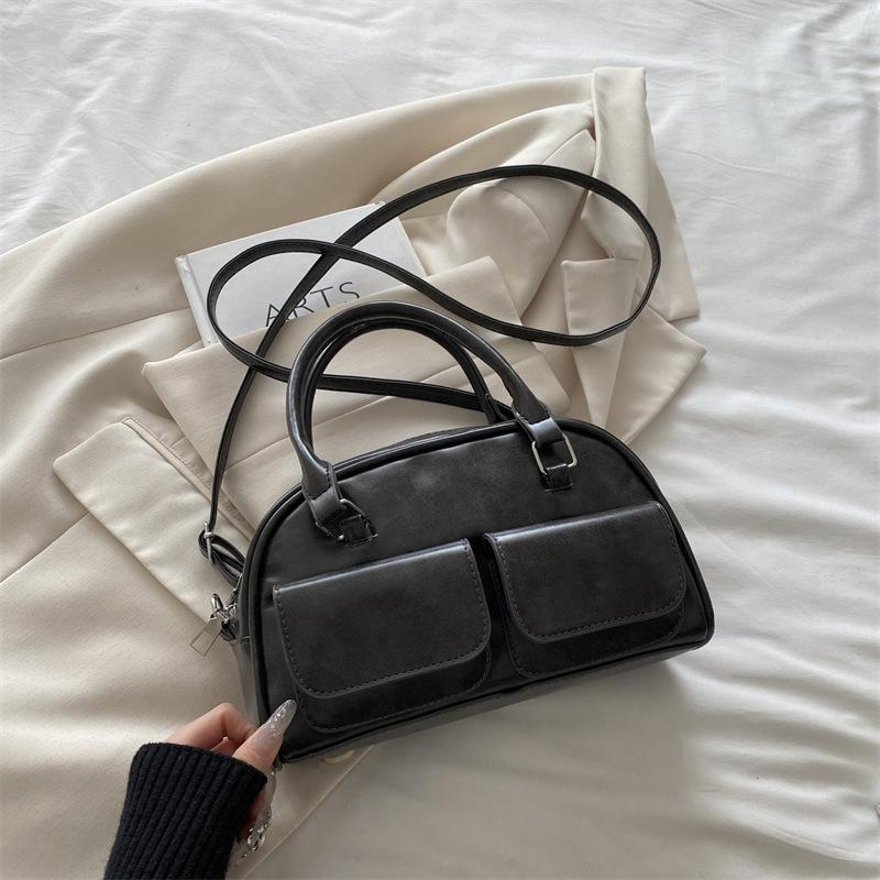 

Fashion niche bowling bag handbag women s 2025 new trend Boston bag shoulder messenger bag