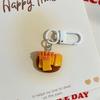 Keychain Pendant 1:1 Realistic Breakfast Food Shape Bag Charm Portable Resin Keyring with Metal Buckle