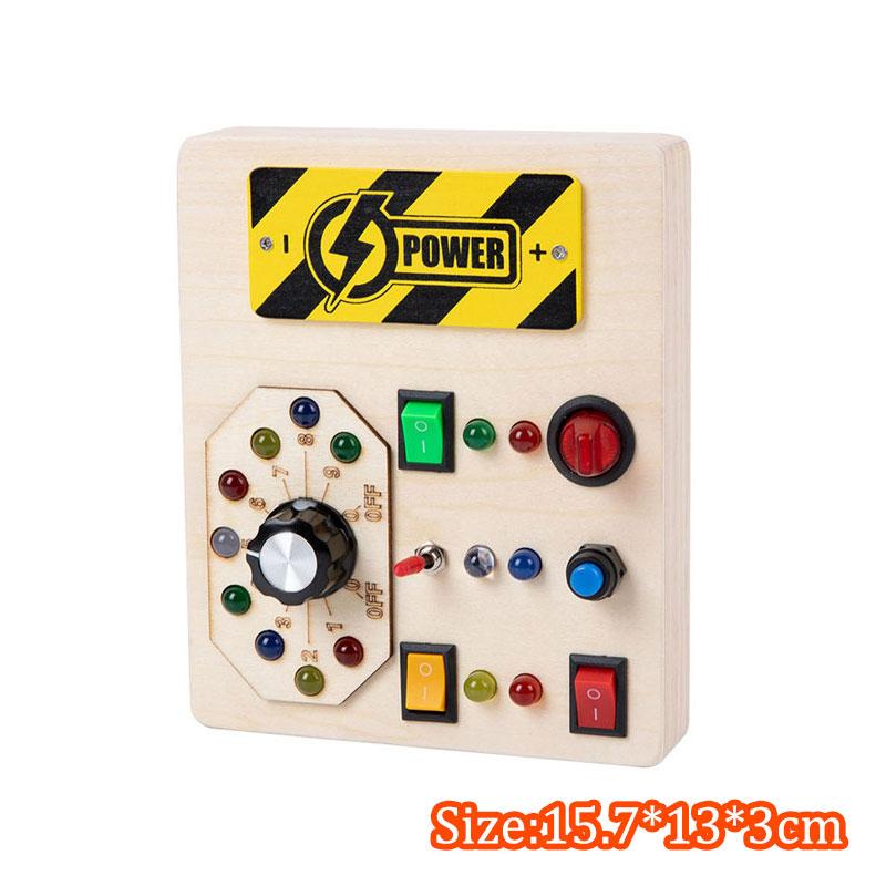 2 in 1 Montessori Busy Board Light Switch Games Toddlers Sensory Manipulation Board Parish Learning Activity Wooden Children Toy