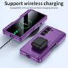 For Samsung Galaxy Z Fold 6 Phone Case With S Pen Holder, Hidden Stand, Screen Protector, Sturdy Shockproof Protective Case-Purple