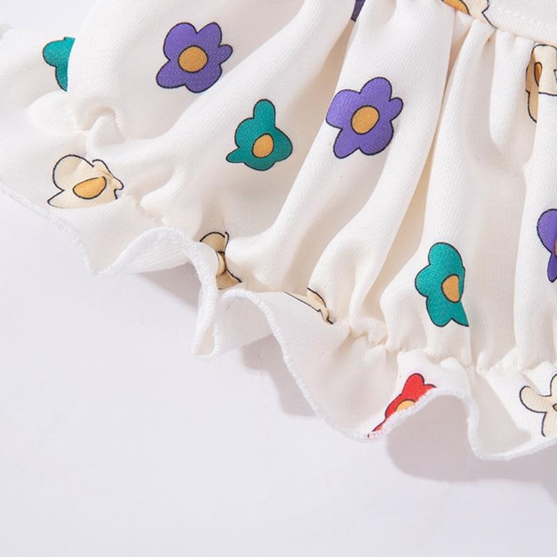 Dog Flower Decors Dress Walking Camp Pet Dress Dog Floral Skirt Dog Skirt