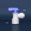 1Pc Aquarium Fitting Ro Water Straight Plastic Ball Valve 1/4" 3/8" Od Hose Quick Connect 1/4" 3/8" Male Reveser Osmosis