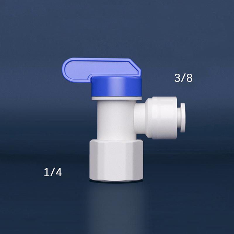 1Pc Aquarium Fitting Ro Water Straight Plastic Ball Valve 1/4" 3/8" Od Hose Quick Connect 1/4" 3/8" Male Reveser Osmosis