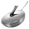 Wotuo 304 Stainless Steel Honeycomb Wok with Glass Lid