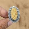 Natural Picture Jasper Gemstone 925 Silver Promise Ring Size 7 For Women