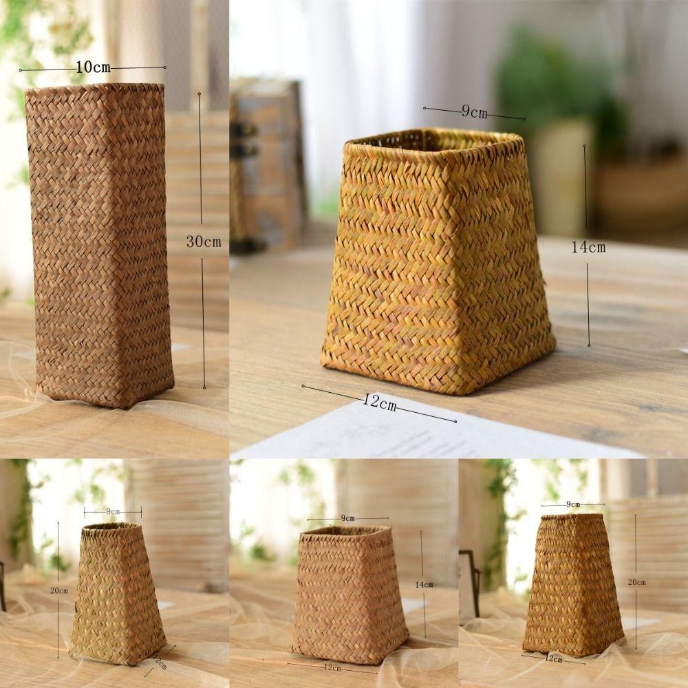 Imitation Woven Vase Geometric Design Flower Plant Pot  Home Decoration