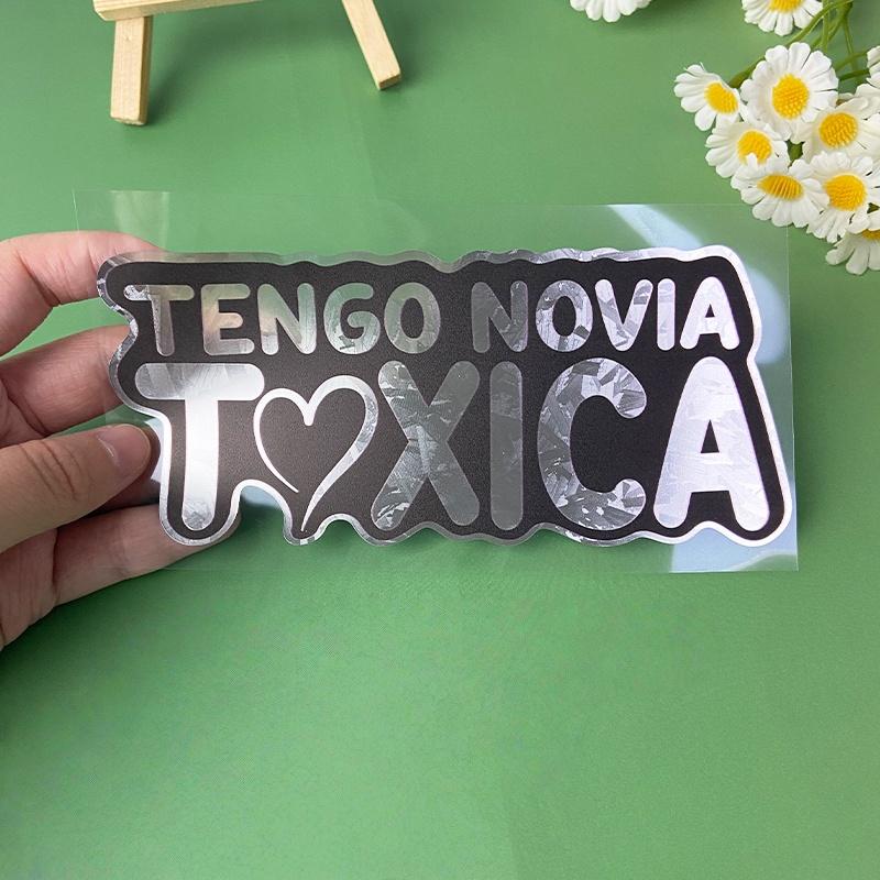 

TOXICA Мотоциклетные наклейки Водонепроницаемые для мотоциклетного шлема, кофра, бензобака, Голографические, Карбон, Серебристый карбон, Виниловые наклейки 15x6.5cm