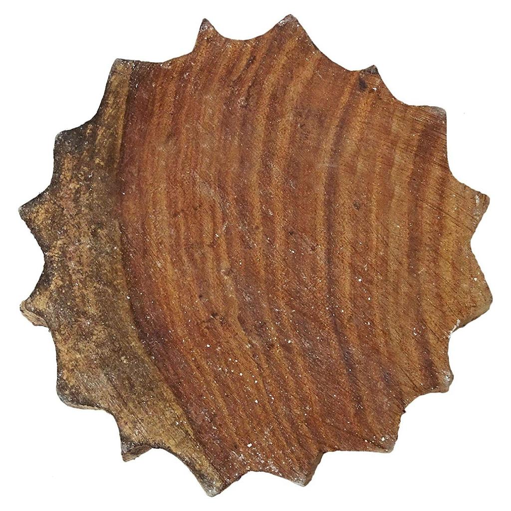 Indian Wood Stamps Decorative Blocks Brown Floral Handcarved Stamp