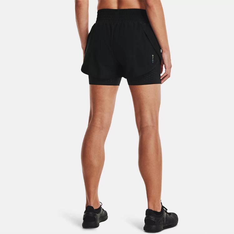 Under Armour Two-In-One Woven Training Shorts Women Shorts Black 1361154-001