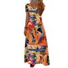 Women's Long Sleeve Dress with Geometric Animal Print In Multiple Patterns