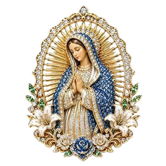Sacred Heart of Jesus Brooch Confirmation Souvenir Christian Faith with Enamel